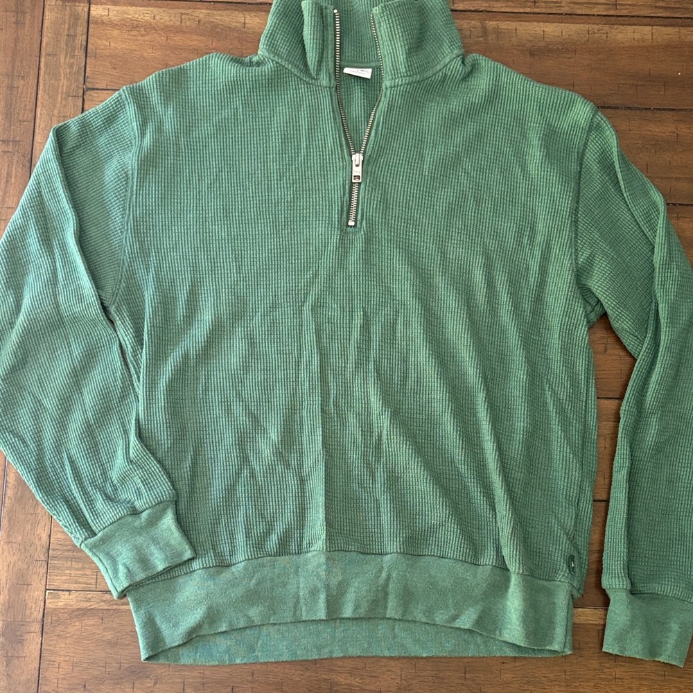 Aritzia TNA waffle knit quarter zip pullover small EUC